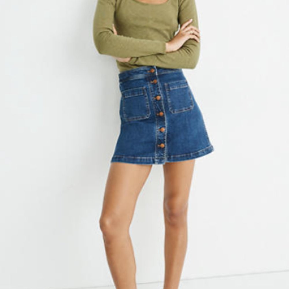Madewell Stretch A-Line Denim Skirt